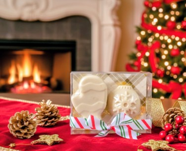 Warming Lavender Set: Mitten and Ornament Soaps