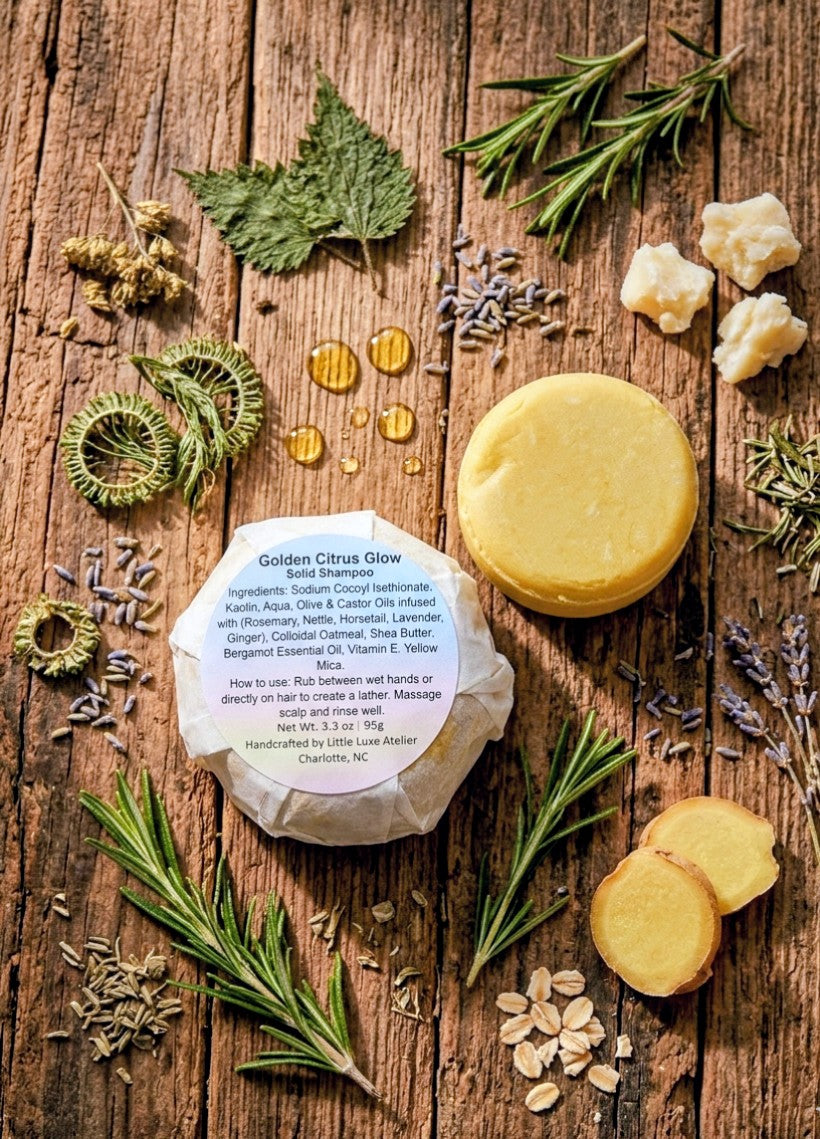 Golden Citrus Glow | Solid Shampoo Bar