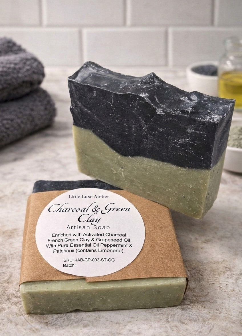 Charcoal and Green Clay Bar Soap *