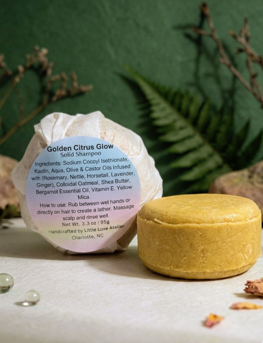 Golden Citrus Glow | Solid Shampoo Bar